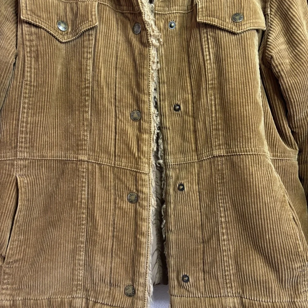 Vintage Y2K Women’s l.e.i. Brown Corduroy Jacket Faux Fur Collar and Trim size L - Picture 8 of 14